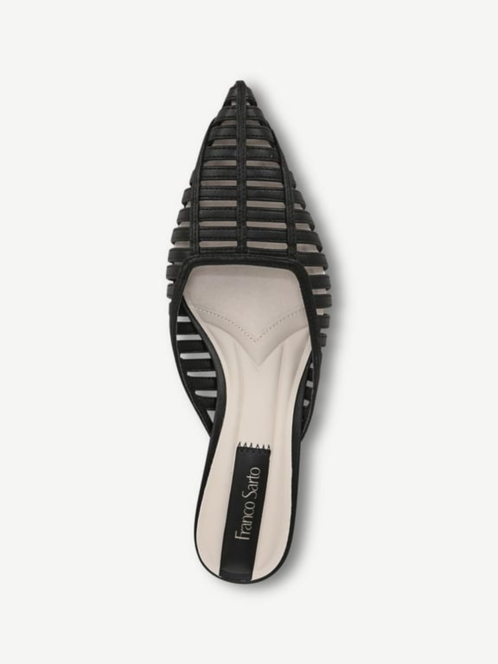 Franco Sarto Black Woven Pointed-Toe Slide Mule